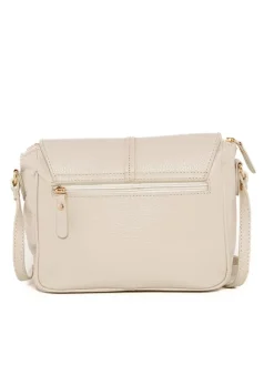 Leren schoudertas "Monte Avella" crème - (B)25 x (H)23 x (D)7 cm
