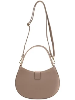 Leren schoudertas "Piazza" taupe - (B)17 x (H)16 x (D)6,5 cm