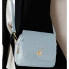 Leren schoudertas "Raganello" lichtblauw - (B)23 x (H)20 x (D)9 cm