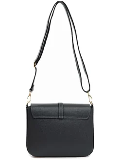 Leren schoudertas zwart - (B)24 x (H)18 x (D)8 cm
