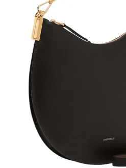 Leren schoudertas zwart - (B)38 x (H)26 x (D)5 cm