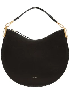 Leren schoudertas zwart - (B)38 x (H)26 x (D)5 cm