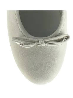 Leren sleehakballerina's groen