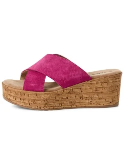 Leren sleehakinstappers roze