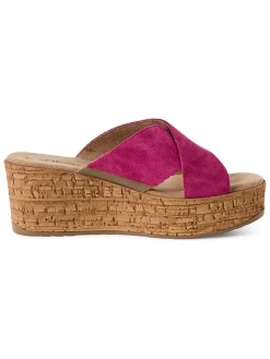 Leren sleehakinstappers roze