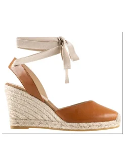Leren sleehakpumps "Marisol" lichtbruin