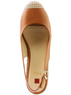 Leren sleehakpumps 