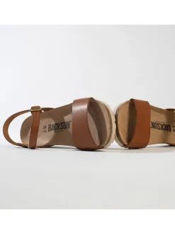 Leren sleehaksandalen