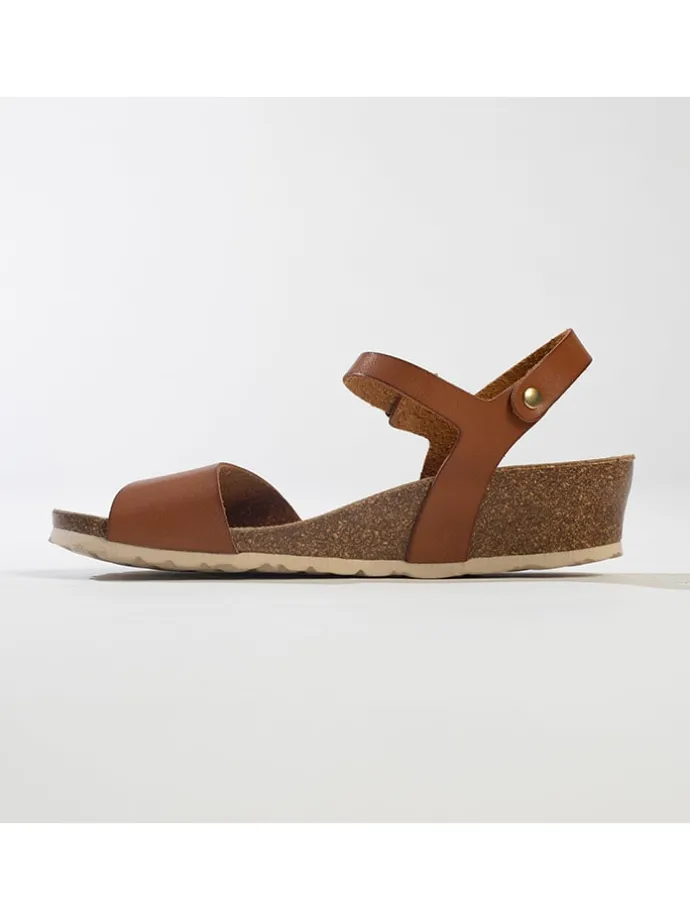 Leren sleehaksandalen "Calabria" lichtbruin
