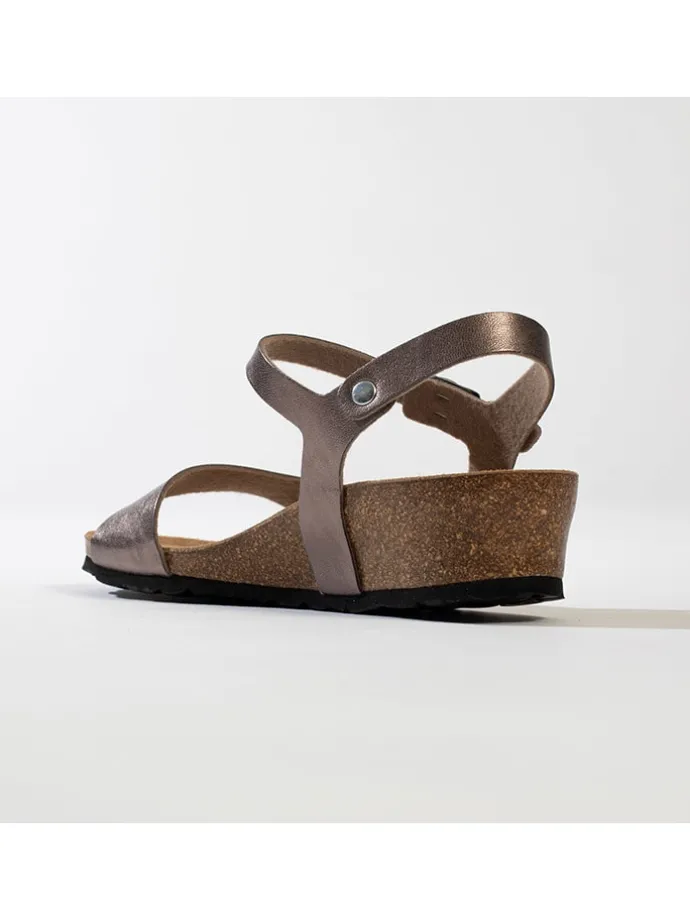 Leren sleehaksandalen "Calabria" grijs