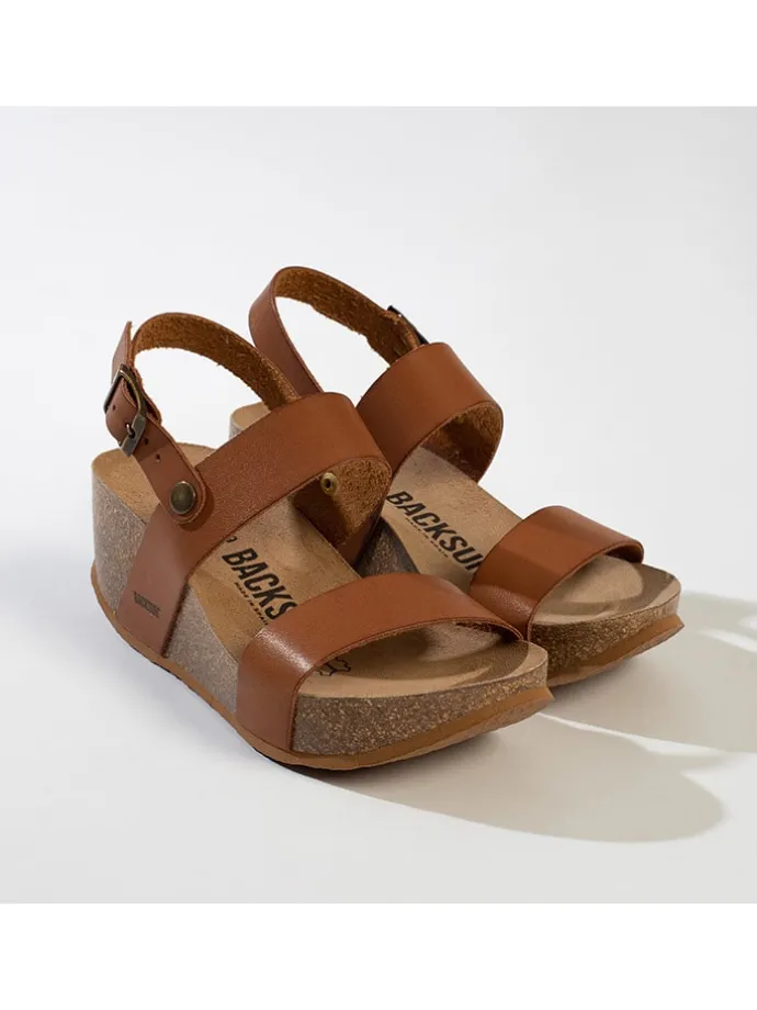 Leren sleehaksandalen "Cali" lichtbruin