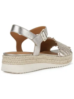 Leren sleehaksandalen "Eolie" zilverkleurig