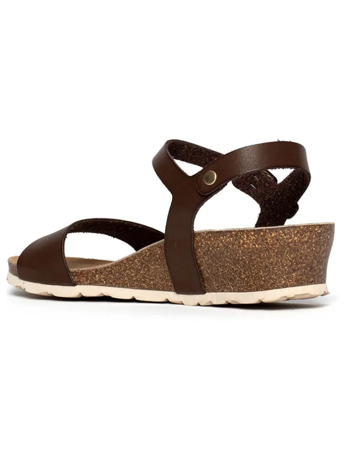 Leren sleehaksandalen ""Esperance" donkerbruin