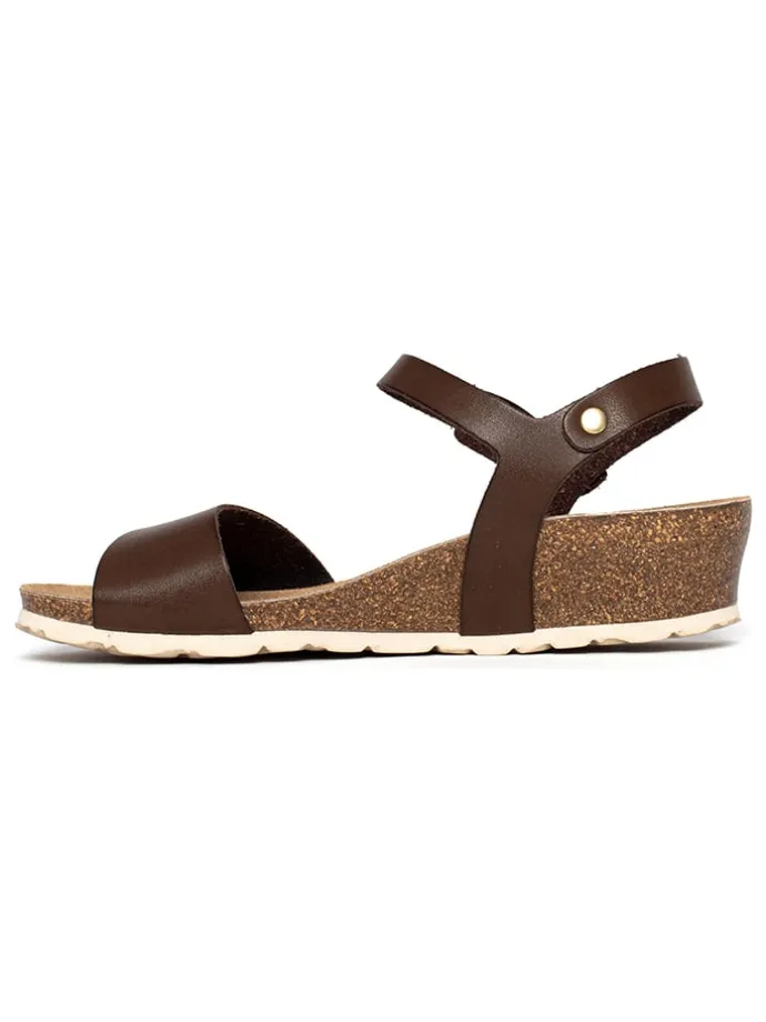 Leren sleehaksandalen ""Esperance" donkerbruin