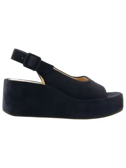 Leren sleehaksandalen "Loulou" zwart