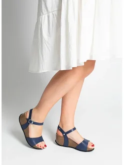 Leren sleehaksandalen 
