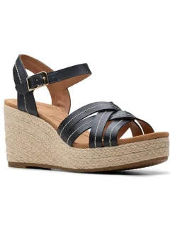 Leren sleehaksandalen "Sabina Strap" zwart