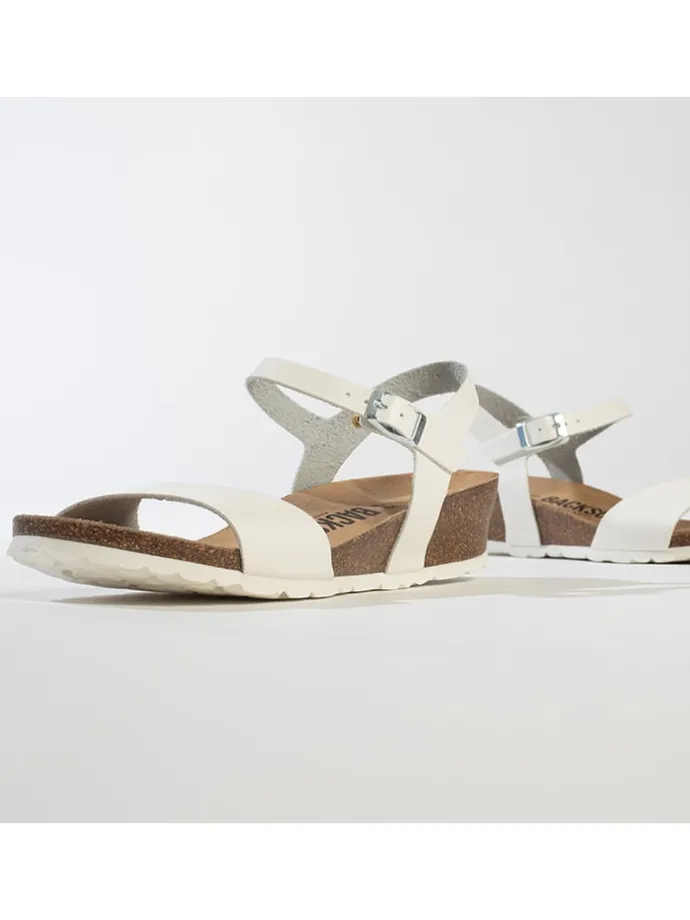 Leren sleehaksandalen wit