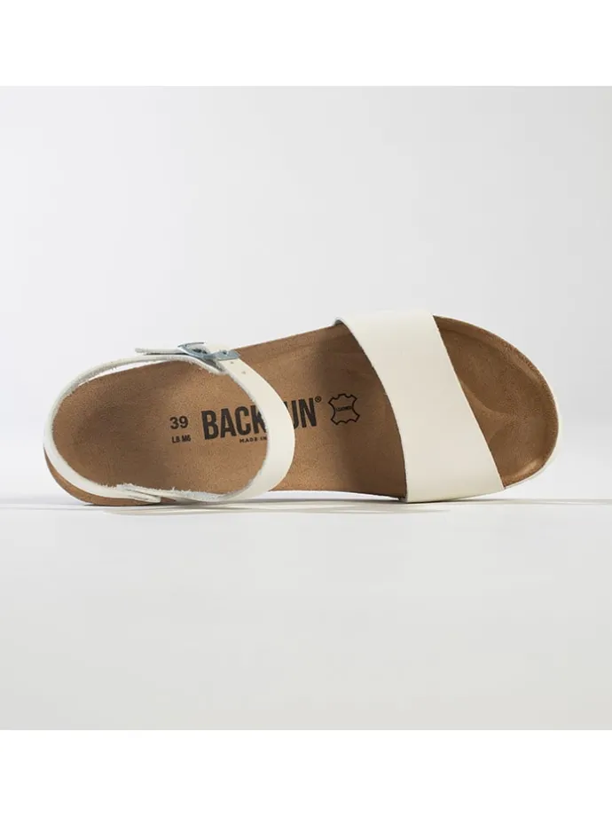 Leren sleehaksandalen wit