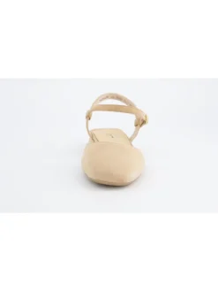 Leren slingballerina's beige