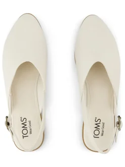 Leren slingballerina's crème