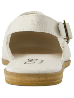 Leren slingballerina's crème