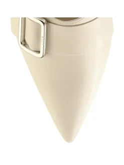 Leren slingballerina's "Cynthia" crème