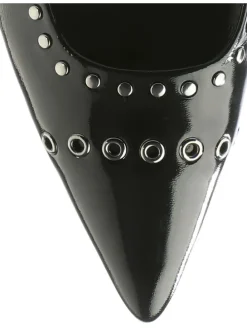 Leren slingballerina's "Faye" zwart