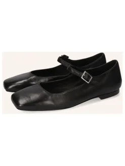 Leren slingballerina's "Livia" zwart