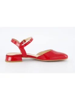 Leren slingballerina's rood