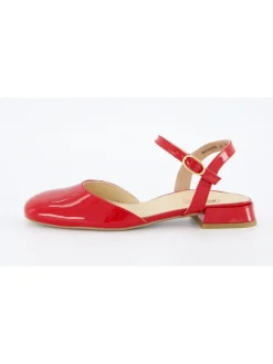 Leren slingballerina's rood