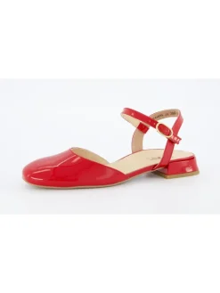 Leren slingballerina's rood