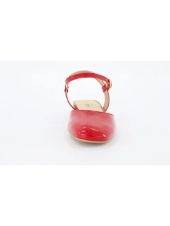 Leren slingballerina's rood