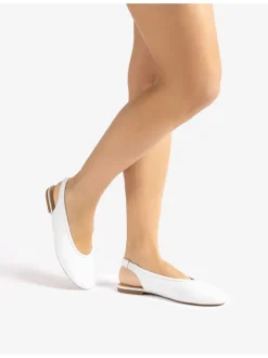 Leren slingballerina's wit