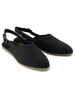 Leren slingballerina's zwart
