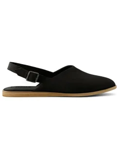Leren slingballerina's zwart