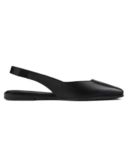 Leren slingballerina's zwart