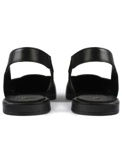 Leren slingballerina's zwart