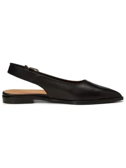 Leren slingballerina's zwart
