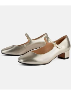 Leren slingpumps "Fall in Love" goudkleurig