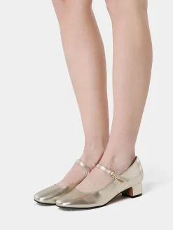 Leren slingpumps 
