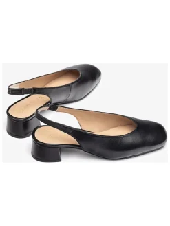 Leren slingpumps zwart