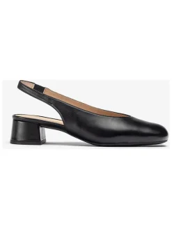 Leren slingpumps zwart