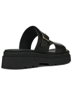 Leren slippers "Adacter" zwart