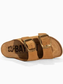 Leren slippers "Alicante" camel