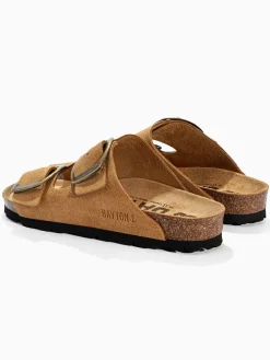 Leren slippers "Alicante" camel