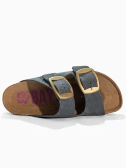 Leren slippers "Alicante" grijs