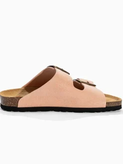 Leren slippers "Alicante" zalmroze
