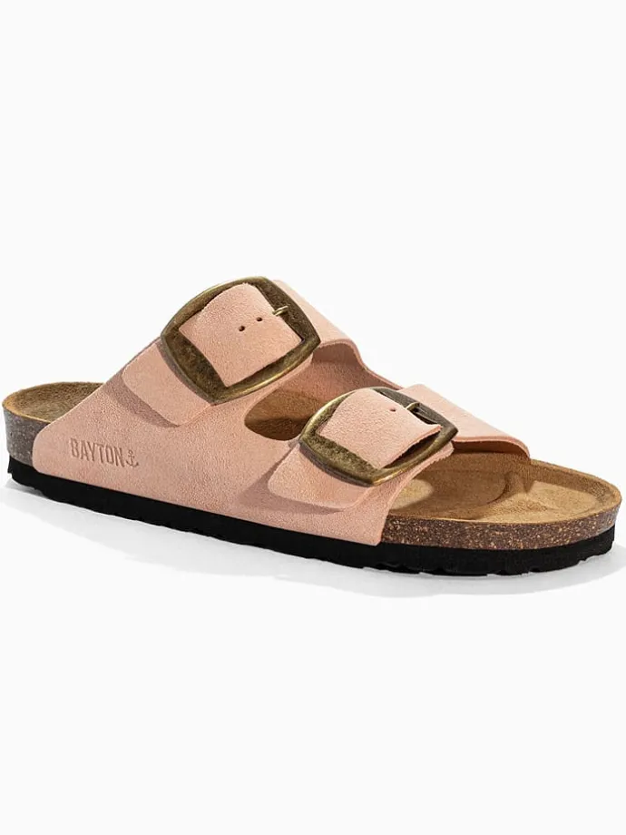 Leren slippers "Alicante" zalmroze