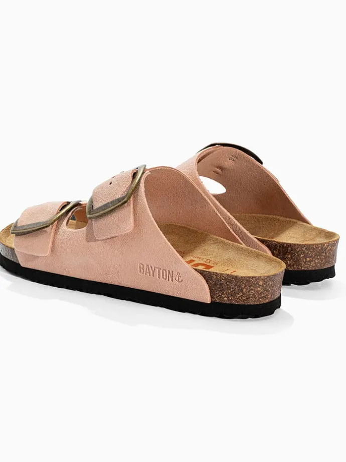 Leren slippers "Alicante" zalmroze